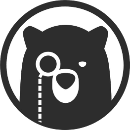 QuizGriz Logo - Black Bear - Transparent